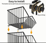 CARLA HOME Metal 5-Tier Rolling Vegetable and Fruit Basket Cart Stand for Kitchen LSB-36139