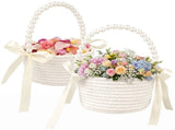 2Pcs Flower Girl Basket Set, Sturdy, Flexible and Comfortable Versatile Neutral Styling, for V1366-AZ2-W-15578