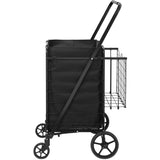VEVOR Folding Shopping Cart Rolling Grocery Cart with Double Baskets 330 LBS V952-XYCZDST330186UI5MV0