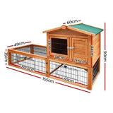 i.Pet Chicken Coop Rabbit Hutch 155cm x 49cm x 90cm Large Chicken Coop Wooden Run Cage House Outdoor PET-GT-WOOD-R1420