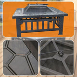 18" Square Metal Fire Pit Outdoor Heater V63-801967