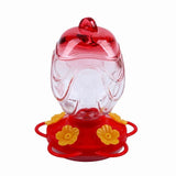 Outdoor Hanging Hummingbird Feeder - Hand-Blown Glass with Plastic Bottle, 15 oz, Sealed and Leak V1369-AZ3-W-11375