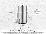 Orku 23L Gravity Benchtop Water Filter System with Gauge - Stainless Steel V238-SUPDZ-41201421582416