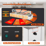 Commercial Electric Food Warmer Countertop Buffet 6*5Qt with Glass Shield V952-SYSPBWQ613FSC97P0V3