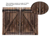 Wooden Door Style Living Room Bedroom Window Semi Blackout Semi Shade Printing Curtain 170 * 200 cm V1294-YM0901-JY35916-02