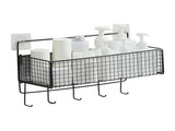 Wall Mount Storage Basket Multifunctional Iron Wall Hanging Organizer Rack with Hook for Kitchen V1294-YM0901-3117240211412