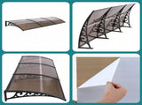Instahut Window Door Awning 0.8mx3m Brown AWN-08X3-BR