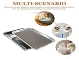 Pet Water Fountain Drip Tray Stainless Steel with Water Flow Guidance and Non Slip Bottom Plated V1369-AZ3-W-19380