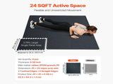 0.56 Inch Thick Gym Floor, 6 Tiles Rubber Top with EVA Foam, 25" x 25" Gym Flooring Workout V952-EVAQXJSHSDZXKEXU0V0