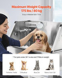 86.4 cm Stainless Steel Dog Washing Station, Pet Grooming Tub with Hot & Cold Faucet, Showerhead, V952-BXGCWYG34CJY8SX20V0