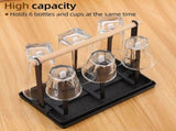 Bottle Holder Dish Drainer Bottles 6 Bottle Stand, Metal Cup Holder with Drip Tray and Bottle Dryer V1366-AZ2-W-06863