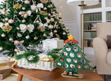 24 Days Advent Calendar Set Wooden Tabletop Christmas Tree with Christmas Tree Decorative Ornaments V1263-JX-1358