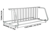 10 Holders Floor Bike Rack, 59" Length All-Steel Grid Bike Rack, 10-Bike Capacity Dual-Side Storage V952-TCJ-10C0000000001V0