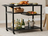 Levede Outdoor Kitchen Cart 3 Tier BBQ Grill Cart Mobile Patio Serving Trolley ST1017-BK-AU