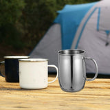 Stainless Steel Travel Coffee Mug with Handle, Leak-Resistant Cup for Home, Office, Cafe Use, and V1370-AZ4-14940