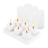 6 PCS Rechargeable Flameless Candles Realistic Flickering Yellow LED Cordless Tealight Candles with V1294-YM0901-H37358US-6