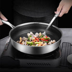 304 Stainless Steel Frying Pan Non-Stick Cooking Frypan Cookware 32cm Honeycomb SingleSided V255-304-32CM-PAN-LID