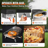 Outdoor Pizza Oven, 406.4 mm, Gas Fired Pizza Maker, Portable Outside Stainless Steel Pizza Grill V952-BXSPSLYCABRQH23XCV0