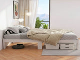 Artiss Bed Frame Double Size Wooden White JADE WBED-C-040D-137-AB