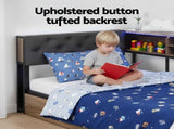 Artiss Bed Frame Single Size with 2 Drawers and Charging Station Metal Corner Bed Base MBED-C-LSHA-S-ABC