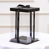 Gift Boxes Transparent Gift Cake Box, Transparent Display Case Gift Boxes with Base Lid, Ribbon for V1369-AZ3-W-21040