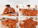 200*230CM Green Ultra-Soft Dual-Sided Waffle & Plush Fleece Blanket - Large Cozy Throw for Bed & V888-ELOSUNG32593