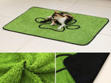 2 Pcs Artificial Grass Pet Mat Soft, Fast-Drying & Non-Slip Sleeping Pad for Cats and V888-ELOSUNG36868