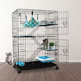 FLOOFI Three-Level Pet Rabbit Bird Cage with Hammock V227-3331641003992