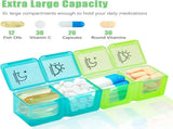 Monthly Pill Case with 32 Removable Compartments and Marking Labels, Twice a Day 30-Day Pill V1189-LC-RY-00262