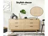 Artiss 6 Chest of Drawers - BRIONY Oak FURNI-E-RAT-CDR-6D-WD-AB