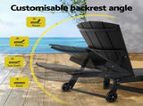 Gardeon Sun Lounge Beach Chair HDPE Adirondack Lounger Patio Outdoor Furniture with Wheels Black FF-LOUNGE-ADHE-BK