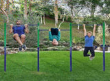 Triple Outdoor Pull-Up Bar Height Adjustable Gymnastics & Fitness Bar V63-953161