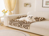 Calming Dog Bed Mats, Couch Bed Mat, Soft Flannel 3-Sided Bolster Pet Sofa Bed Supports Head & V1107-CS-YTCH8