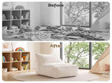 Artiss Bean Bag Chair Cover Soft Corduroy Stuffed Animal Storage Bean Bag Cover for BD-COVER-LOUNGE-S-BE