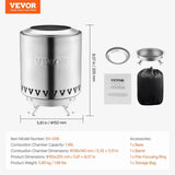 VEVOR Tabletop Fire Pit 6 inch Stainless Steel Fireplace Indoor Outdoor Silver V952-ZMSHKJSYSYZTMZHBEV0