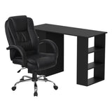 Artiss Computer Desk 120cm Executive Office Chair Set PU Leather High Back Black FURNI-O-DESK-CHAIR-9127-BK