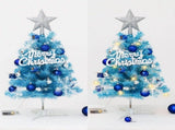 60cm Blue Mini Christmas Tree Set Includes Star Topper, Letter Sign, Ornament Balls & Snowflake V1232-LSSDS-004