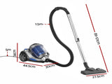 Devanti Vacuum Cleaner Bagless Canister 2000W 25kPa Powerful Suction 4L VAC-KB-8006-BU