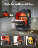 Rolling Tool Backpack, 110 lbs Load Capacity, 45 Pockets Heavy Duty Roller Tool Bag on Wheels, V952-GLGJBB14YC168FJ9Q001V0