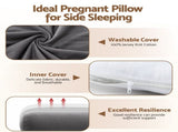 Giselle Bedding Pregnancy Pillow for Side Sleeping L-Shaped Maternity Body Pillow for Women 100% PILLOW-MAT-L-COT-GY