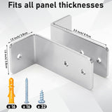 8 Set L-shaped Urinal Screen Brackets Polished Chrome 2-ear 3.5'' Long for All Panel Thicknesses V1258-DP02-C-2855