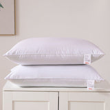 2 Pack White High Bed Pillows with Washable Zip Cover Set - Soft Brushed Fabric, Plush V888-ELOSUNG55087-3