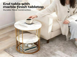 Artiss Floor Lounge Sofa Bed & Coffee Table 2 Tier Marble Effect Side Table Set FLOOR-200SUE-S-COF08