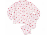 Womens Pyjama Set 100% Cotton Long Sleeve Button Up PJs Sleepwear - Pink Floral V563-NI-031-PINK-14