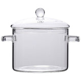 Ergonomic Handle Glass Cooking Pot Clear High Borosilicate for Home V1369-AZ3-W-15929