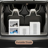 White Black foldable shoe storage boxes, transparent shoe boxes, shoe storage Australia, wardrobe V1347-127-BLA-03454