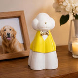 Glazed Ceramic Memorial Urn for Pets, A Sealed Display Holder with Home Shelf Placement and Quiet V1107-136-81759-YEL