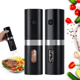 2PCS Electric Salt and Pepper Grinder Set, Rechargeable Salt and Pepper Mill Rechargeable Batteries, V1192-AZ-W-9813