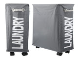 Foldable Laundry Basket Waterproof Dirty Clothes Organizer Storage Bag with Wheels V1294-YM0901-3117200071911
