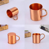 Pure Copper Mug Cup and Coffee Cup with Rolled Edge Straight Design, Features a Straight Smooth V1192-AZ-W-32141